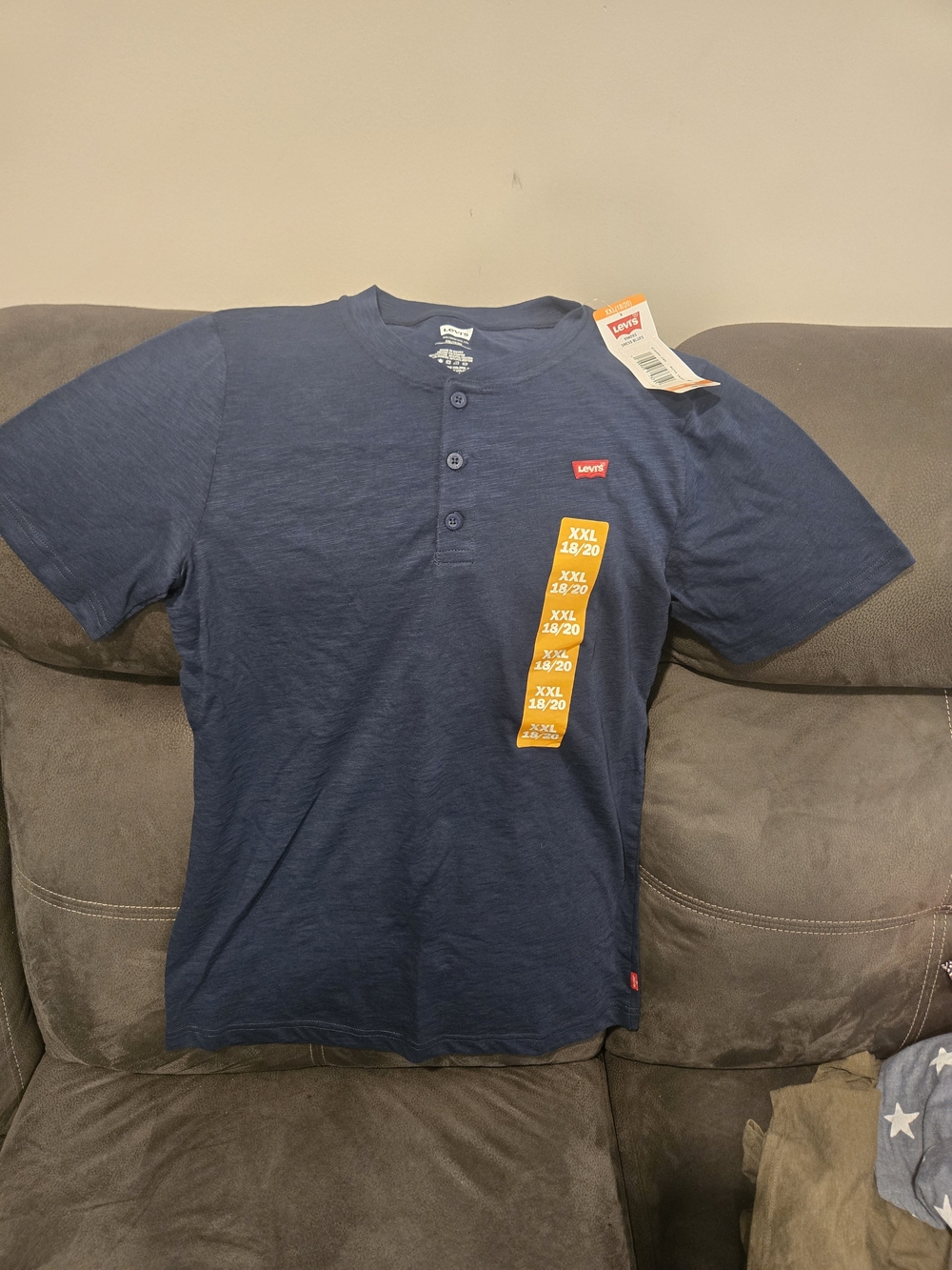 Levi's Navy Short Sleeve Henley Tee